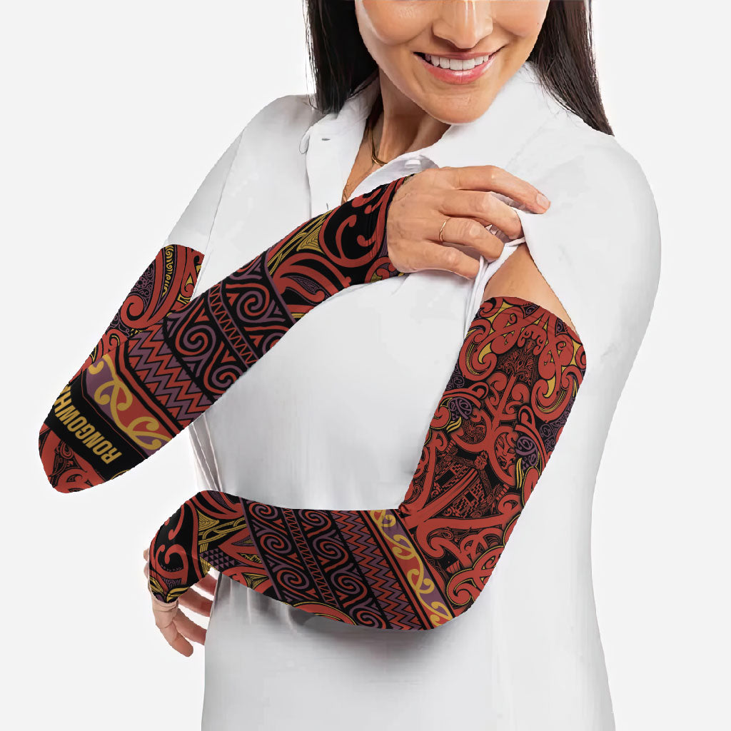 Aotearoa Iwi Rongowhakaata Arm Sleeves Maori Wharenui House Tribal Pattern