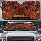 Aotearoa Iwi Rongowhakaata Auto Sun Shade Maori Wharenui House Tribal Pattern
