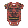 Aotearoa Iwi Rongowhakaata Baby Onesie Maori Wharenui House Tribal Pattern