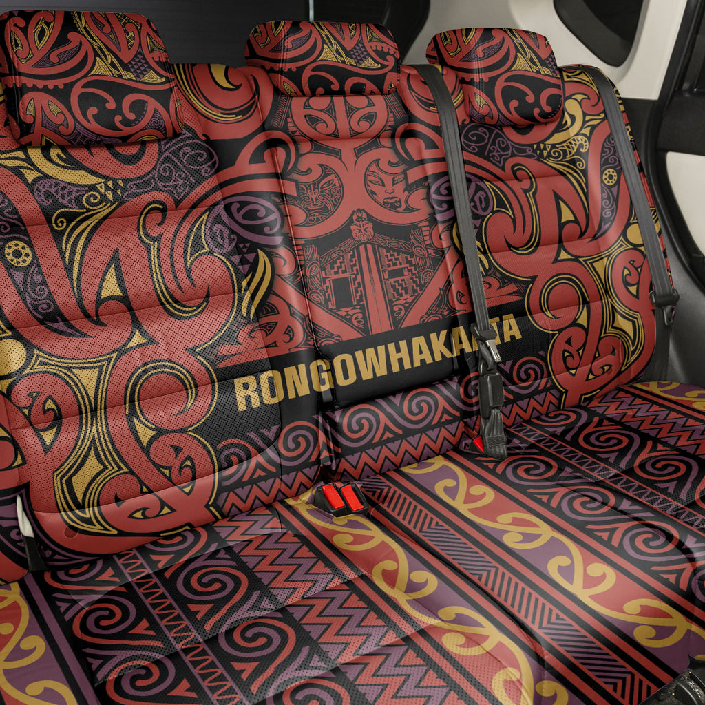 Aotearoa Iwi Rongowhakaata Back Car Seat Cover Maori Wharenui House Tribal Pattern
