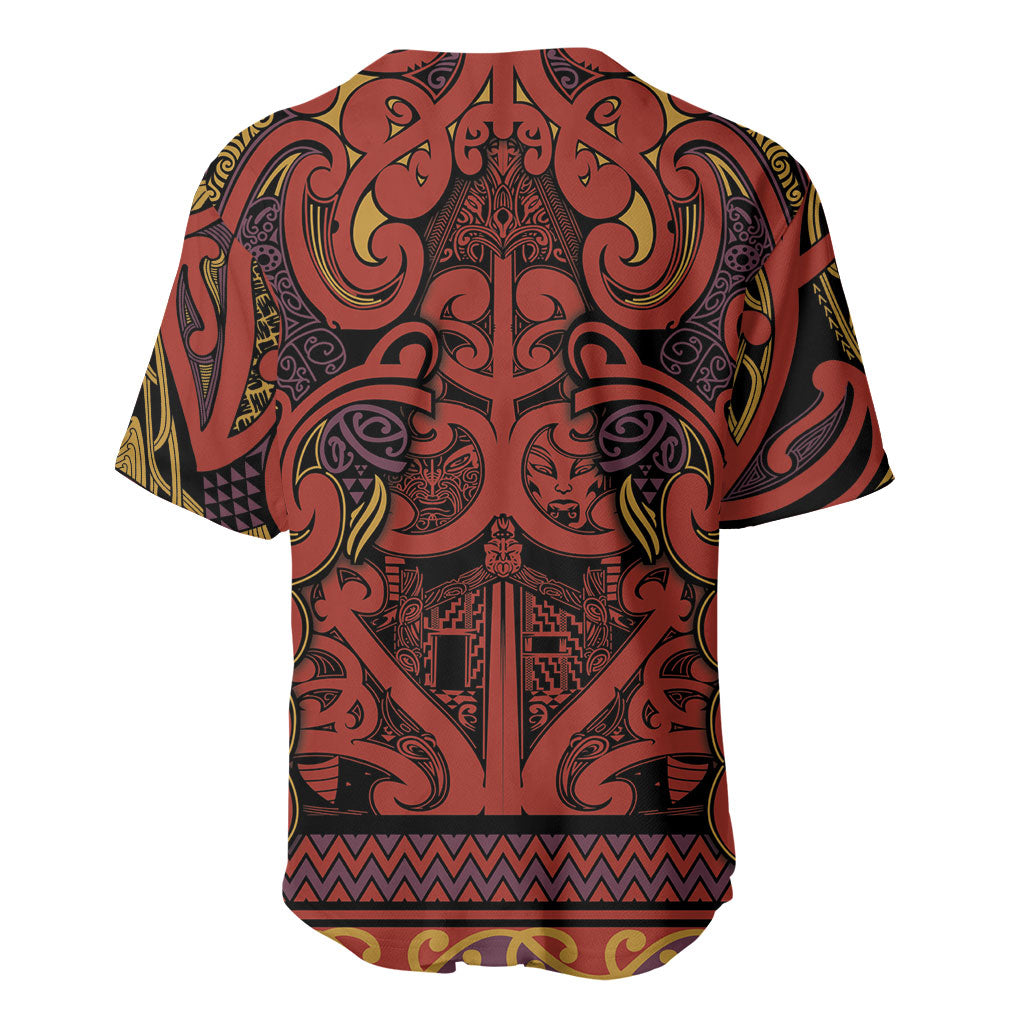 Aotearoa Iwi Rongowhakaata Baseball Jersey Maori Wharenui House Tribal Pattern