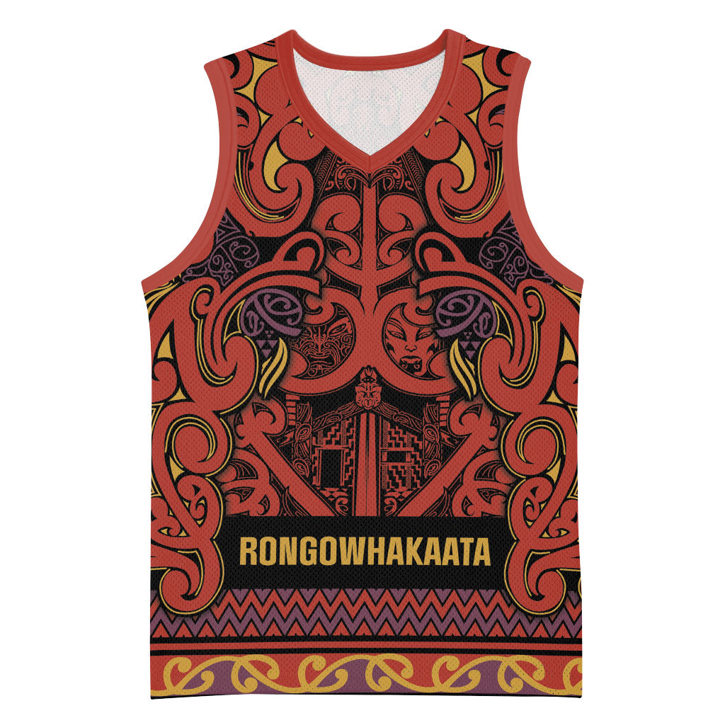 Aotearoa Iwi Rongowhakaata Basketball Jersey Maori Wharenui House Tribal Pattern