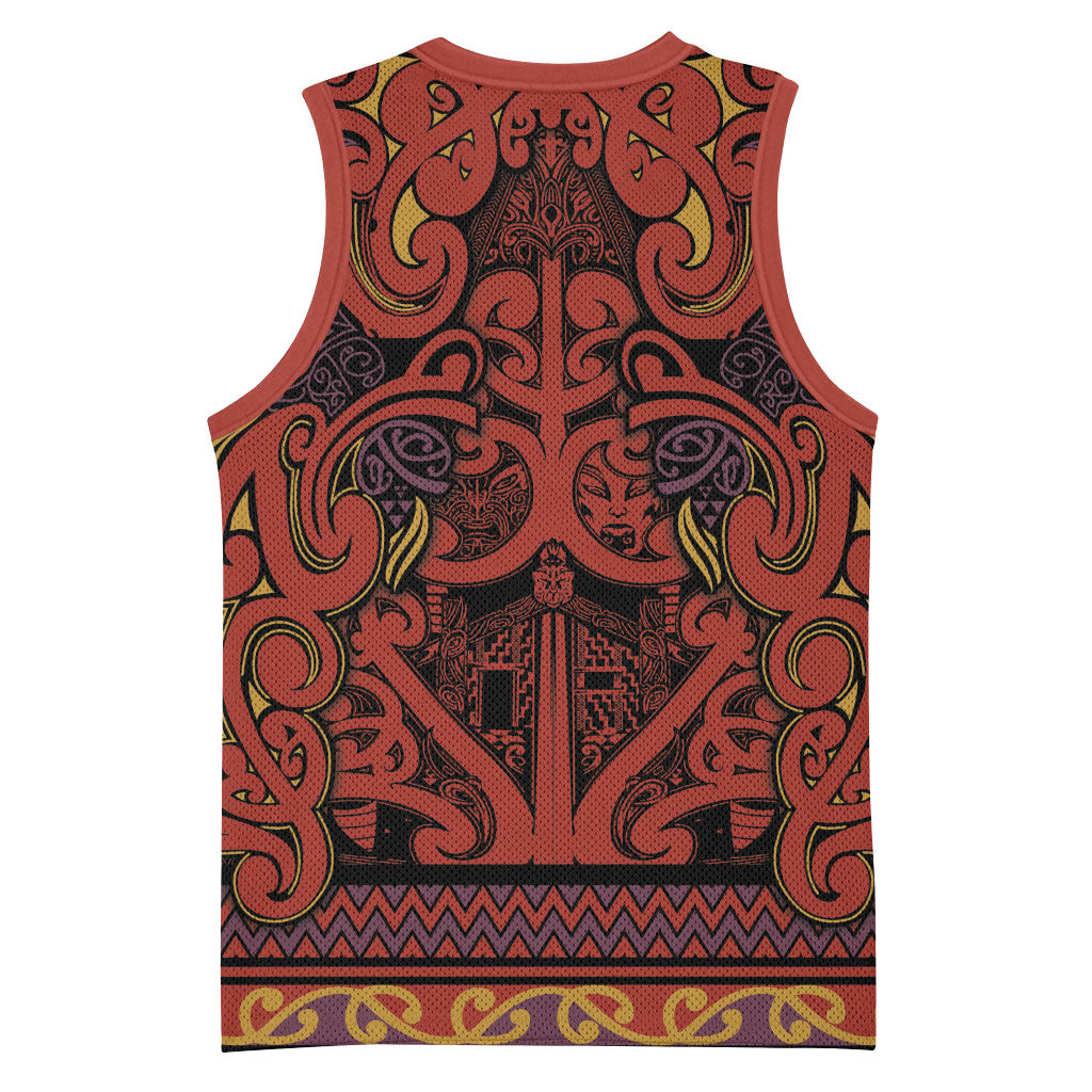 Aotearoa Iwi Rongowhakaata Basketball Jersey Maori Wharenui House Tribal Pattern