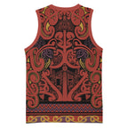 Aotearoa Iwi Rongowhakaata Basketball Jersey Maori Wharenui House Tribal Pattern