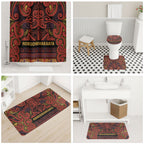 Aotearoa Iwi Rongowhakaata Bathroom Set Maori Wharenui House Tribal Pattern