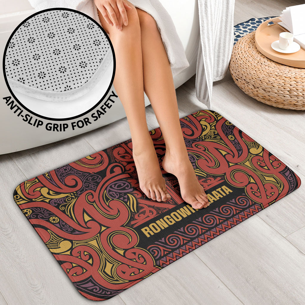 Aotearoa Iwi Rongowhakaata Bathroom Set Maori Wharenui House Tribal Pattern