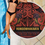 Aotearoa Iwi Rongowhakaata Beach Blanket Maori Wharenui House Tribal Pattern