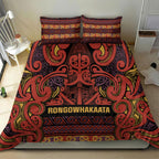 Aotearoa Iwi Rongowhakaata Bedding Set Maori Wharenui House Tribal Pattern