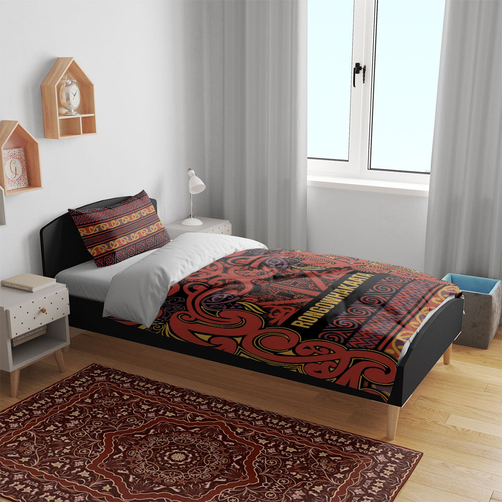 Aotearoa Iwi Rongowhakaata Bedding Set Maori Wharenui House Tribal Pattern
