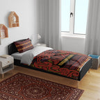 Aotearoa Iwi Rongowhakaata Bedding Set Maori Wharenui House Tribal Pattern