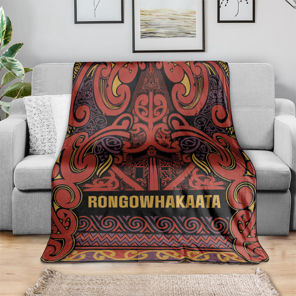 Aotearoa Iwi Rongowhakaata Blanket Maori Wharenui House Tribal Pattern