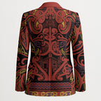 Aotearoa Iwi Rongowhakaata Blazer Maori Wharenui House Tribal Pattern