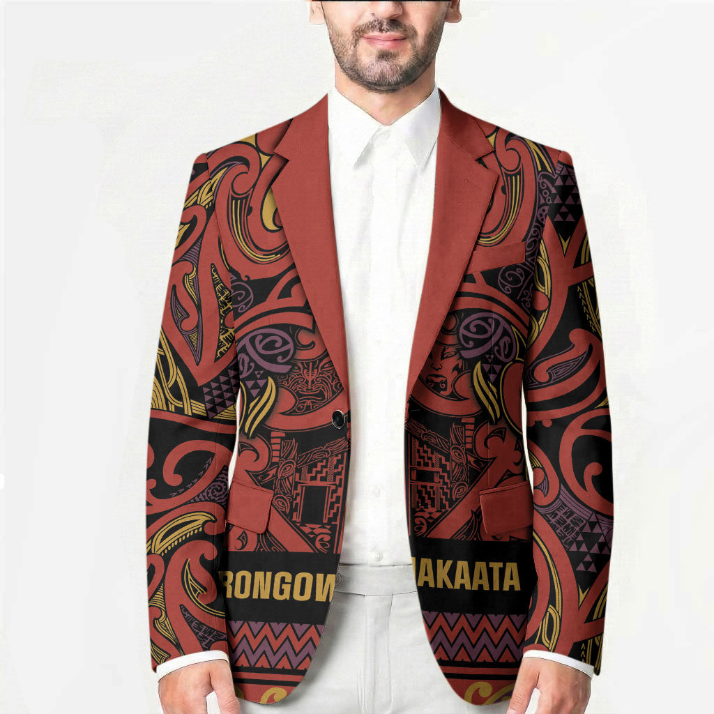 Aotearoa Iwi Rongowhakaata Blazer Maori Wharenui House Tribal Pattern