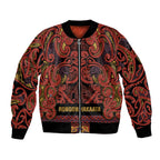 Aotearoa Iwi Rongowhakaata Bomber Jacket Maori Wharenui House Tribal Pattern