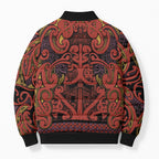 Aotearoa Iwi Rongowhakaata Bomber Puffer Jacket Maori Wharenui House Tribal Pattern