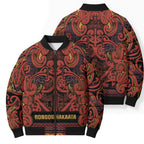 Aotearoa Iwi Rongowhakaata Bomber Puffer Jacket Maori Wharenui House Tribal Pattern