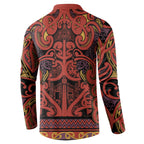 Aotearoa Iwi Rongowhakaata Button Sweatshirt Maori Wharenui House Tribal Pattern