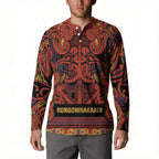 Aotearoa Iwi Rongowhakaata Button Sweatshirt Maori Wharenui House Tribal Pattern
