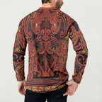 Aotearoa Iwi Rongowhakaata Button Sweatshirt Maori Wharenui House Tribal Pattern