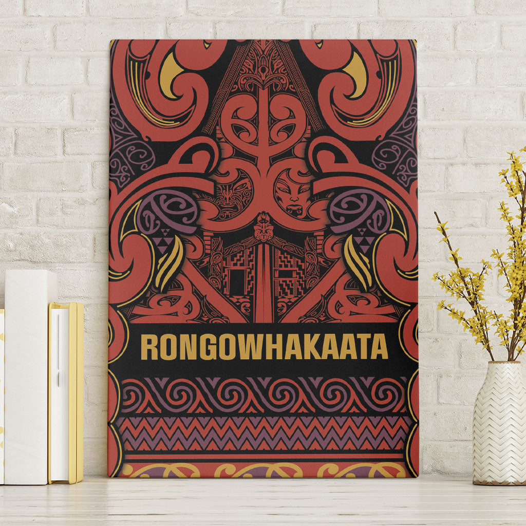Aotearoa Iwi Rongowhakaata Canvas Wall Art Maori Wharenui House Tribal Pattern