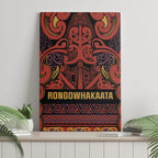 Aotearoa Iwi Rongowhakaata Canvas Wall Art Maori Wharenui House Tribal Pattern