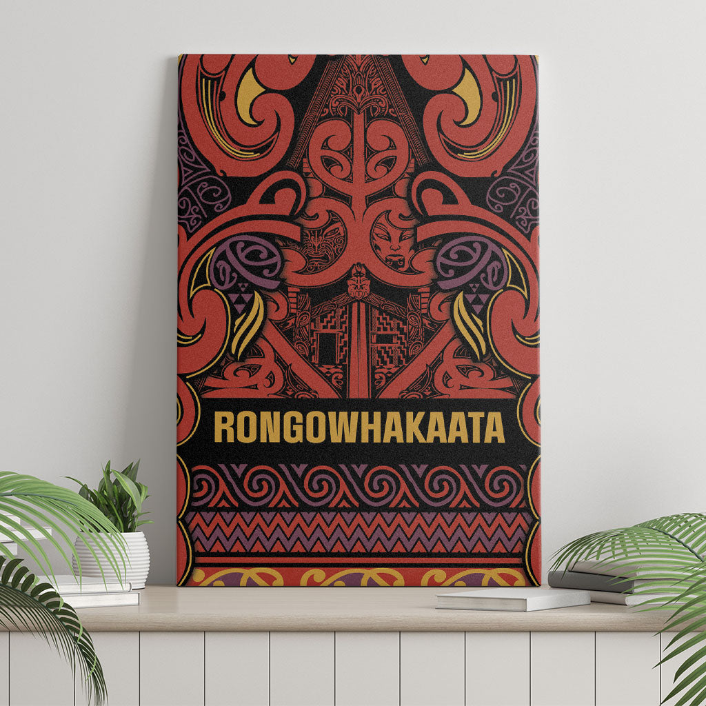 Aotearoa Iwi Rongowhakaata Canvas Wall Art Maori Wharenui House Tribal Pattern