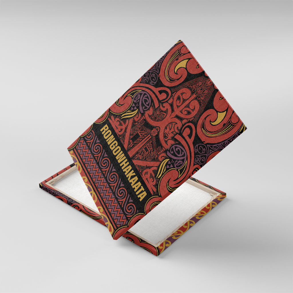 Aotearoa Iwi Rongowhakaata Canvas Wall Art Maori Wharenui House Tribal Pattern