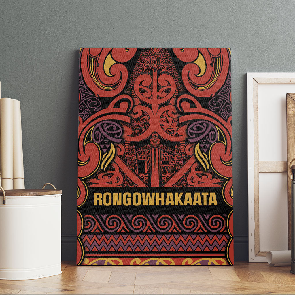 Aotearoa Iwi Rongowhakaata Canvas Wall Art Maori Wharenui House Tribal Pattern