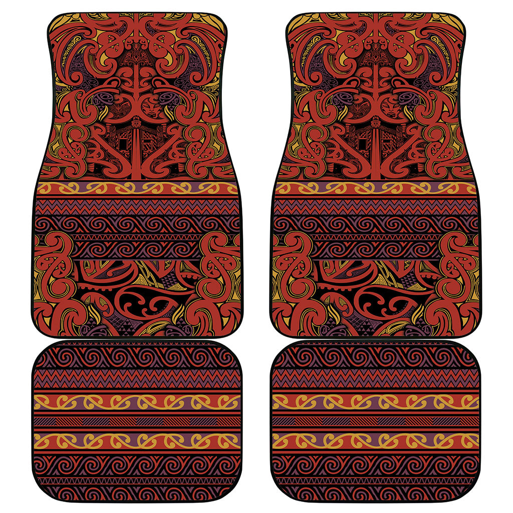 Aotearoa Iwi Rongowhakaata Car Mats Maori Wharenui House Tribal Pattern