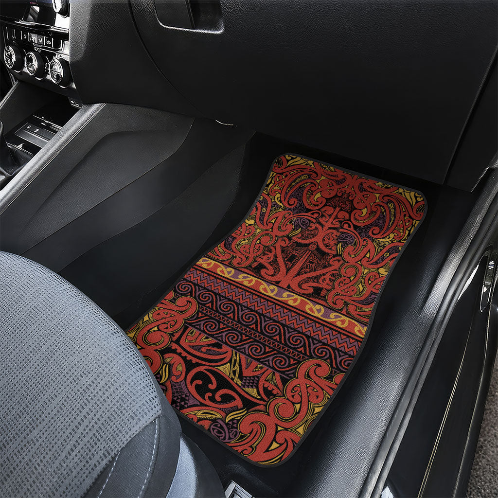 Aotearoa Iwi Rongowhakaata Car Mats Maori Wharenui House Tribal Pattern