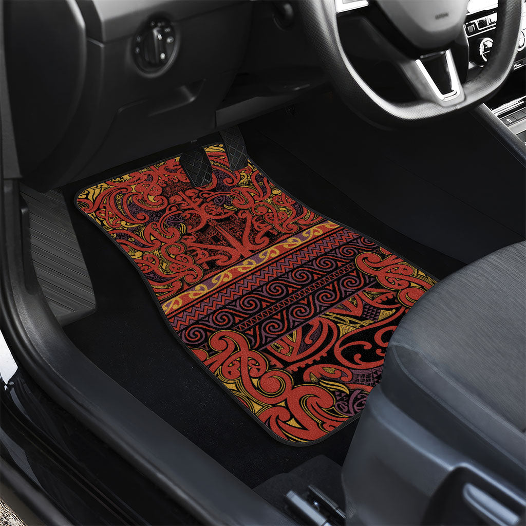 Aotearoa Iwi Rongowhakaata Car Mats Maori Wharenui House Tribal Pattern