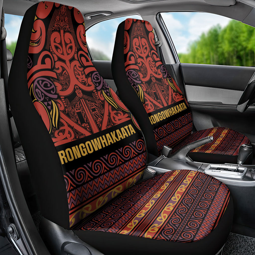 Aotearoa Iwi Rongowhakaata Car Seat Cover Maori Wharenui House Tribal Pattern