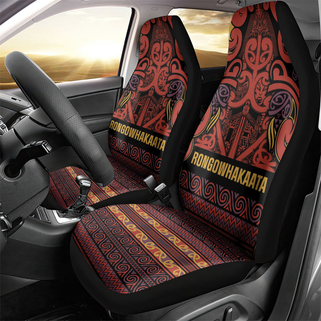 Aotearoa Iwi Rongowhakaata Car Seat Cover Maori Wharenui House Tribal Pattern