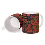 Aotearoa Iwi Rongowhakaata Ceramic Mug Maori Wharenui House Tribal Pattern