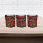 Aotearoa Iwi Rongowhakaata Ceramic Mug Maori Wharenui House Tribal Pattern