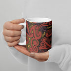 Aotearoa Iwi Rongowhakaata Ceramic Mug Maori Wharenui House Tribal Pattern