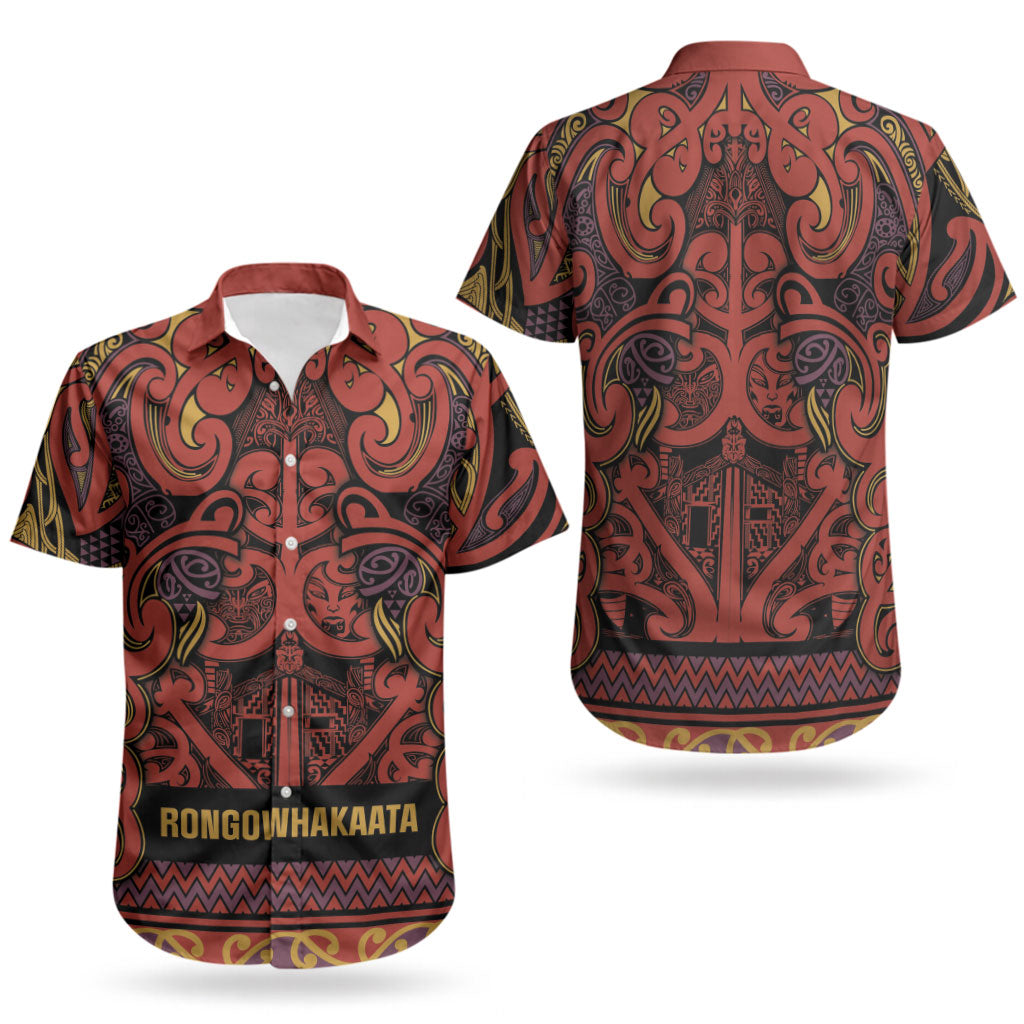 Aotearoa Iwi Rongowhakaata Couples Matching Summer Maxi Dress and Hawaiian Shirt Maori Wharenui House Tribal Pattern
