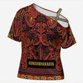 Aotearoa Iwi Rongowhakaata Cross Shoulder Shirt Maori Wharenui House Tribal Pattern