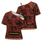 Aotearoa Iwi Rongowhakaata Cross Shoulder Shirt Maori Wharenui House Tribal Pattern
