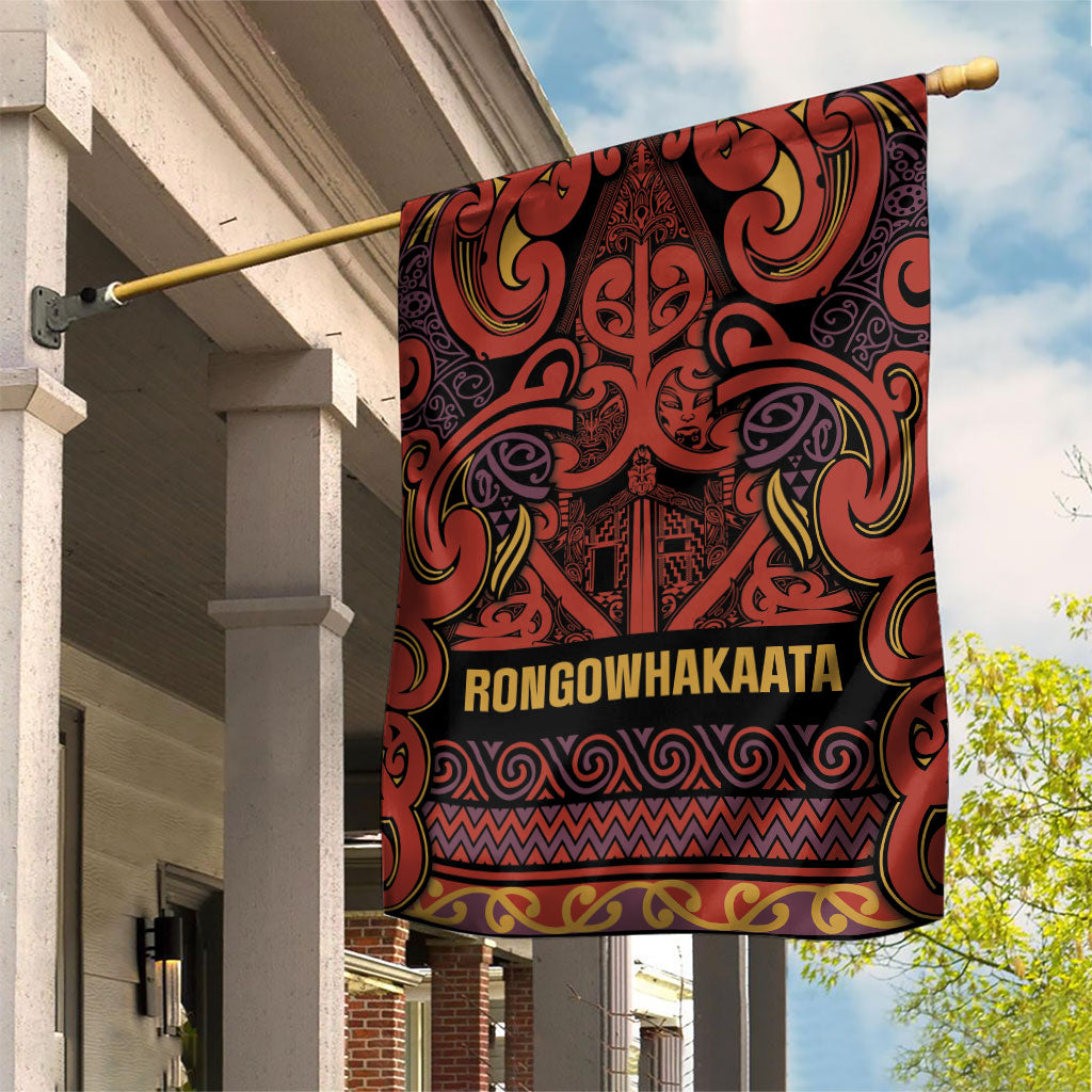 Aotearoa Iwi Rongowhakaata Garden Flag Maori Wharenui House Tribal Pattern