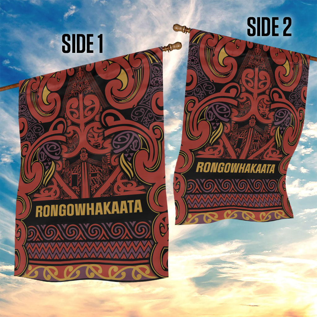 Aotearoa Iwi Rongowhakaata Garden Flag Maori Wharenui House Tribal Pattern