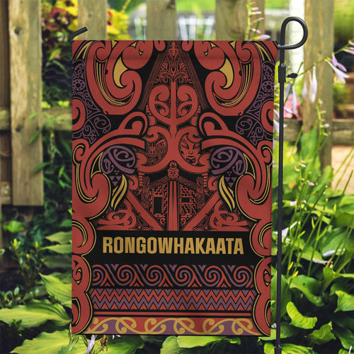 Aotearoa Iwi Rongowhakaata Garden Flag Maori Wharenui House Tribal Pattern