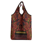 Aotearoa Iwi Rongowhakaata Grocery Bag Maori Wharenui House Tribal Pattern