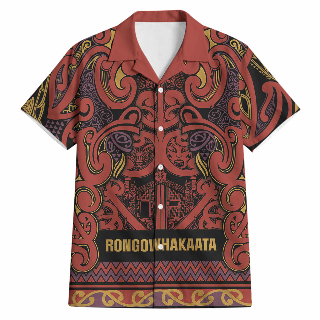 Aotearoa Iwi Rongowhakaata Hawaiian Shirt Maori Wharenui House Tribal Pattern