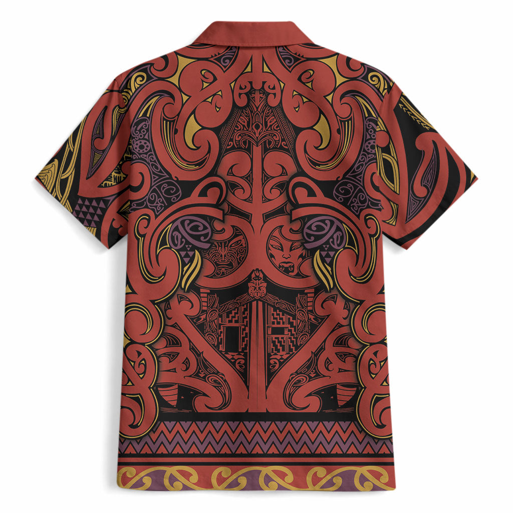 Aotearoa Iwi Rongowhakaata Hawaiian Shirt Maori Wharenui House Tribal Pattern