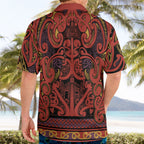 Aotearoa Iwi Rongowhakaata Hawaiian Shirt Maori Wharenui House Tribal Pattern