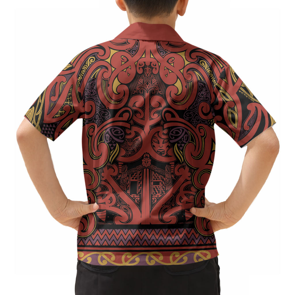 Aotearoa Iwi Rongowhakaata Hawaiian Shirt Maori Wharenui House Tribal Pattern