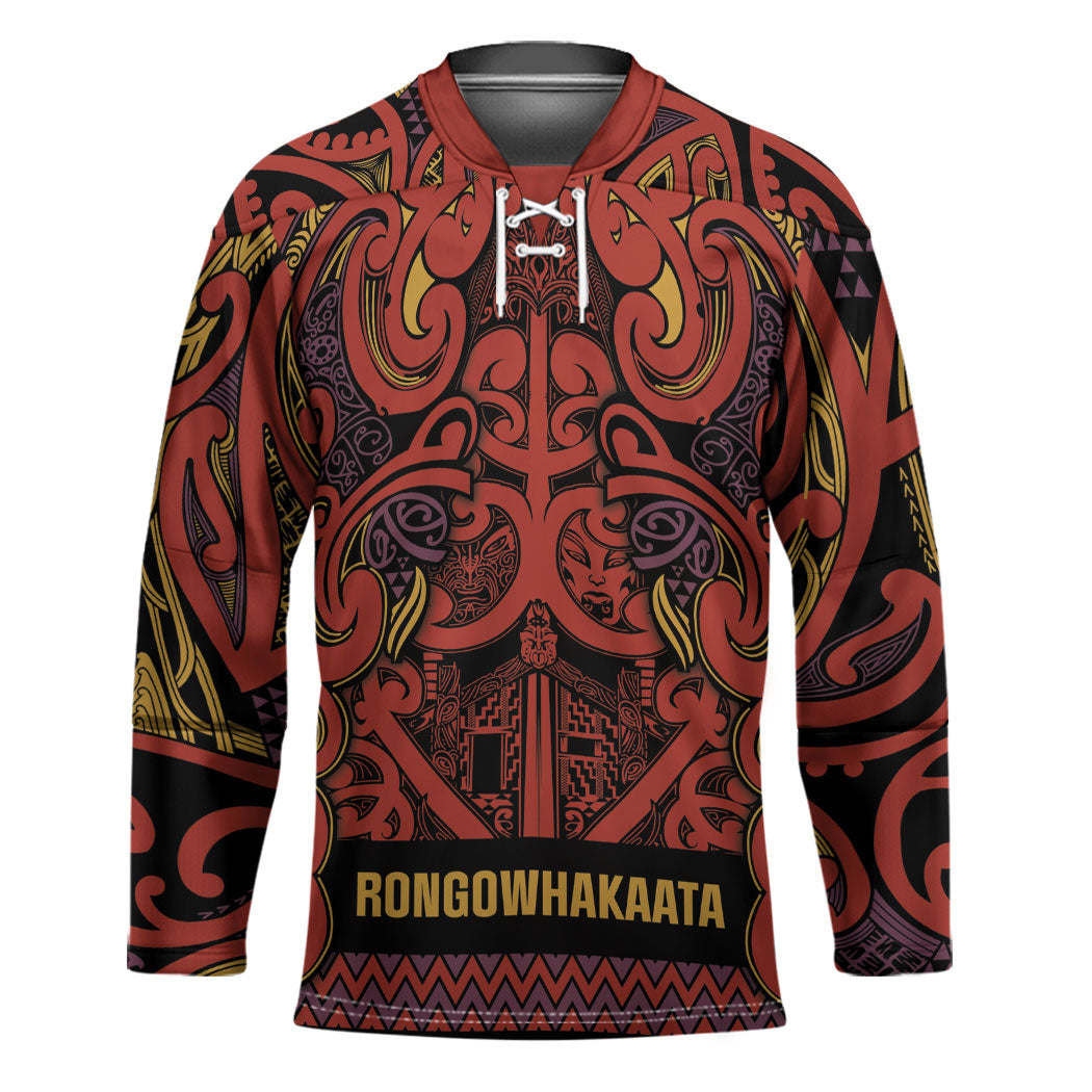 Aotearoa Iwi Rongowhakaata Hockey Jersey Maori Wharenui House Tribal Pattern