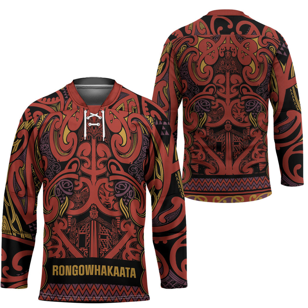 Aotearoa Iwi Rongowhakaata Hockey Jersey Maori Wharenui House Tribal Pattern