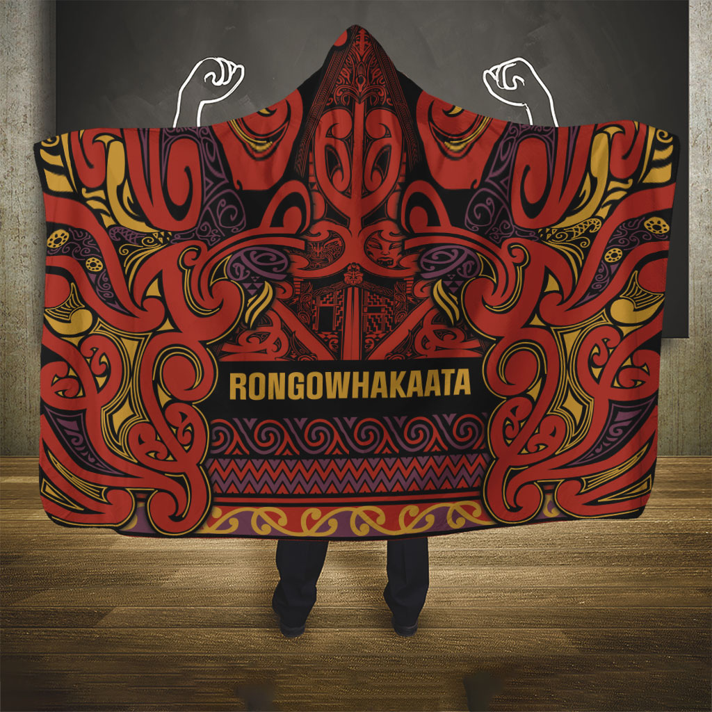 Aotearoa Iwi Rongowhakaata Hooded Blanket Maori Wharenui House Tribal Pattern